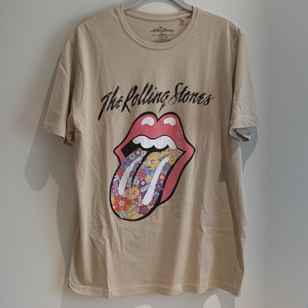 Tte Rolling Stones 100% cotton size L with print NWOT